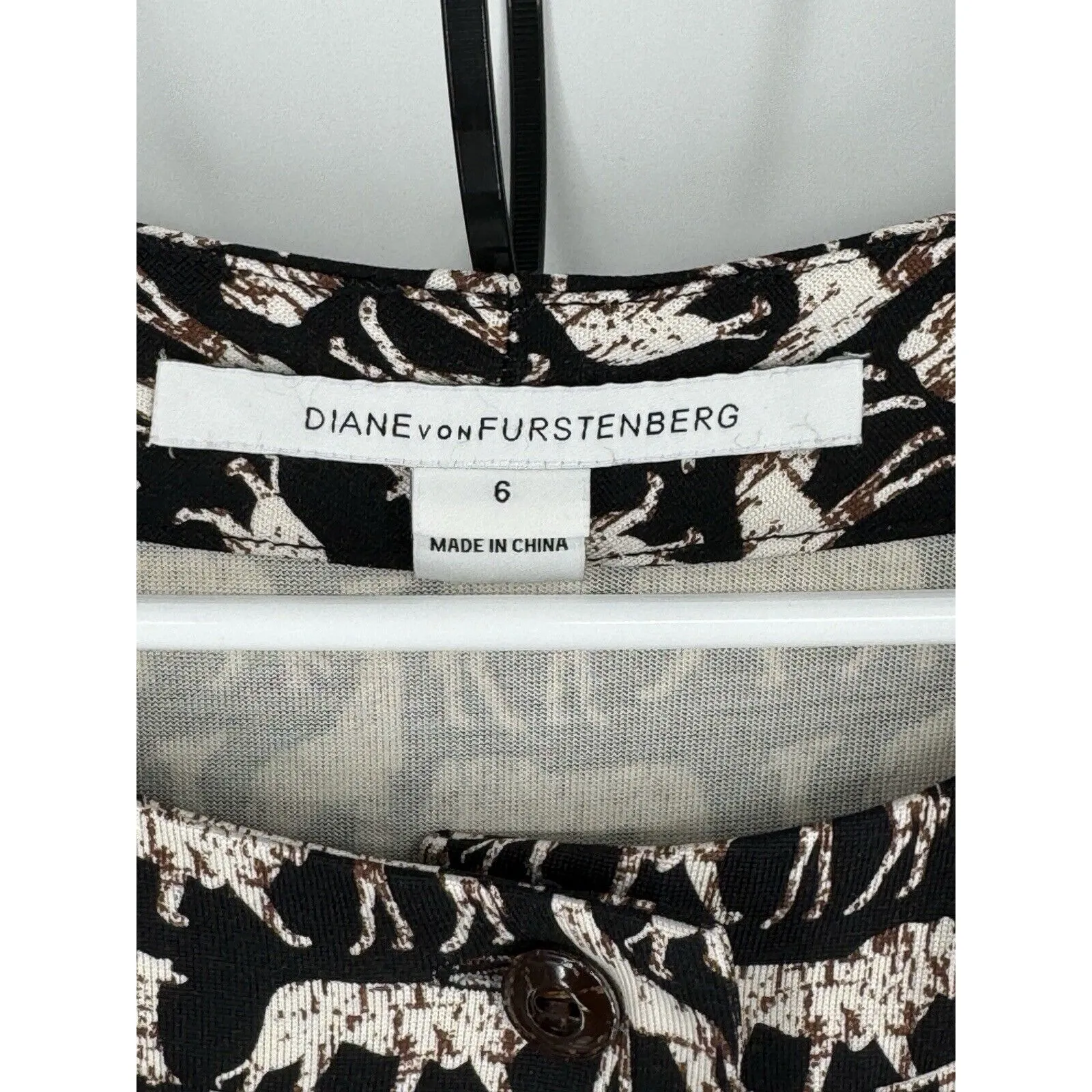 Diane Von Furstenburg‎ Opal Jungle Animal Print Silk Button Front Romper Size 6 - Image 10