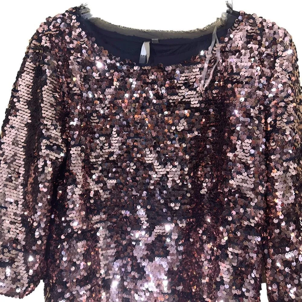 Mono B Sequined Top Size Medium Brown - Image 2