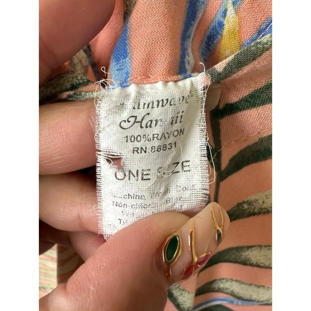 Palmwave Hawaii Tropical Leaves Adjustable Self Tie Straps Handkerchief Dress Pink Size undefined - Image 7