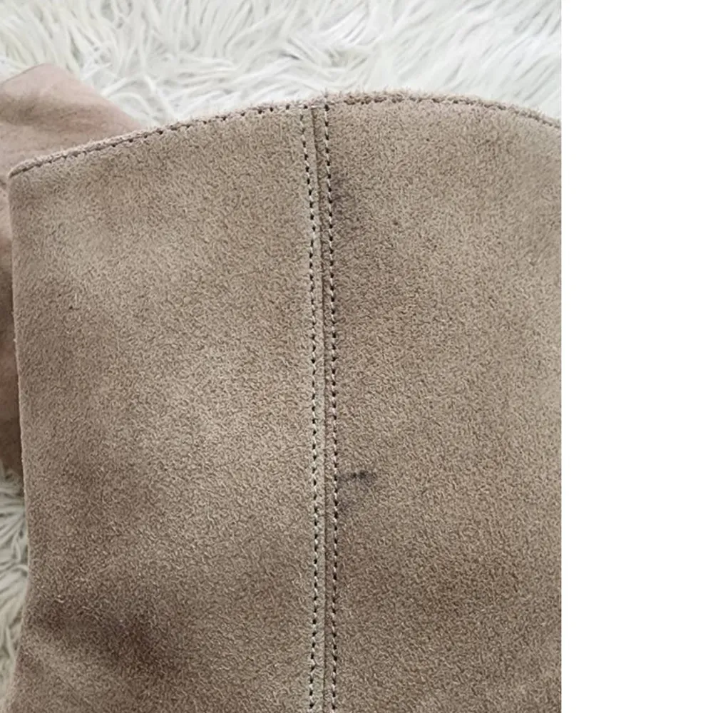 Vince Kaye Suede Block Heel Zip Ankle Booties Light Woodsmoke 9.5 - Image 14