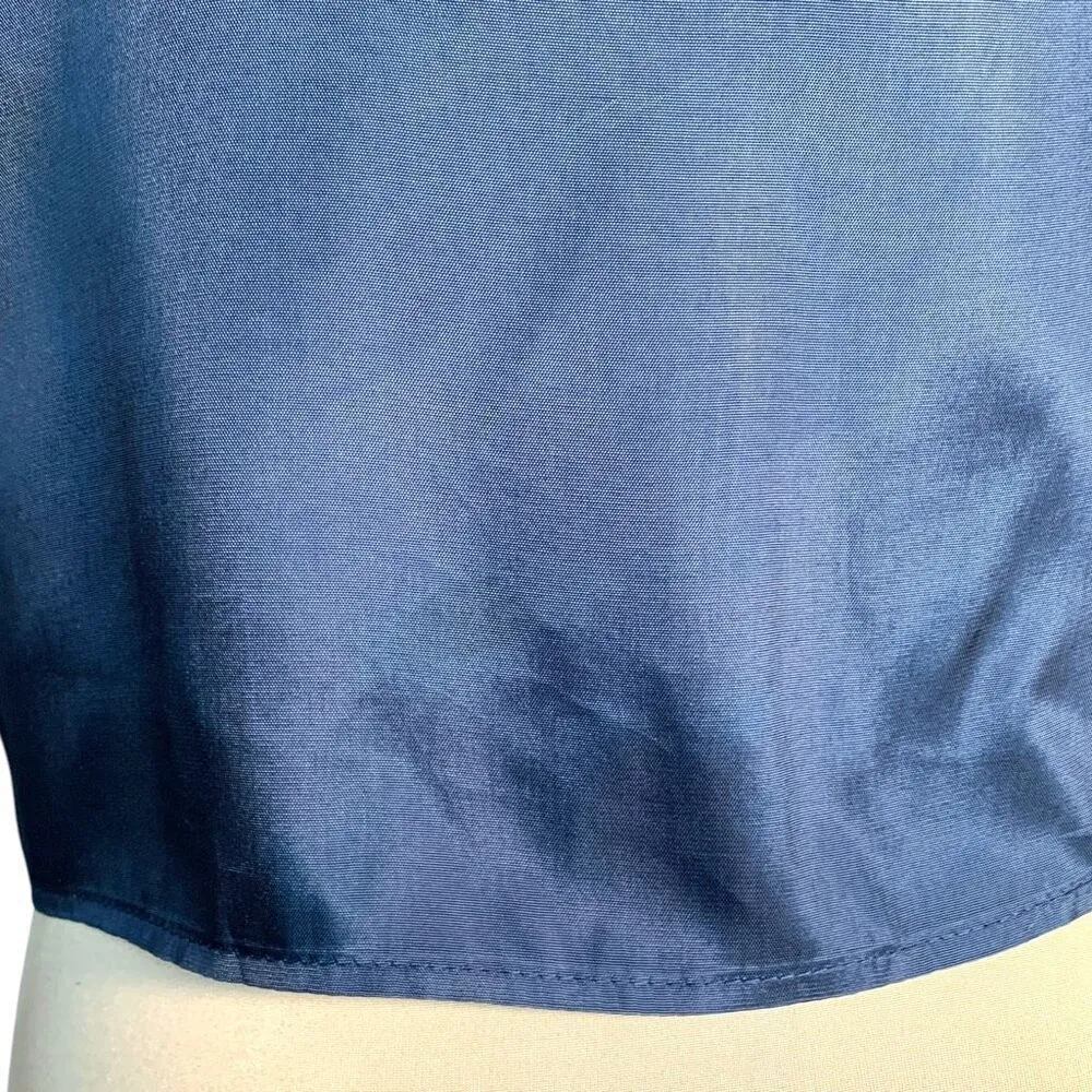 Vintage 90s Floral Vest Tailored Waistcoat Blue Pink Rose Floral Print Medium - Image 6