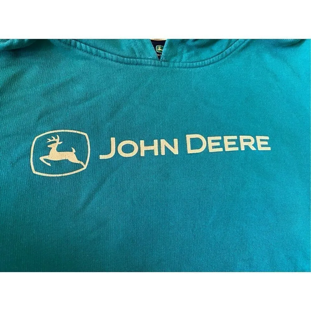 John Deere Pullover Hoodie Sweatshirt Sz Medium 8 to 10 - Image 11