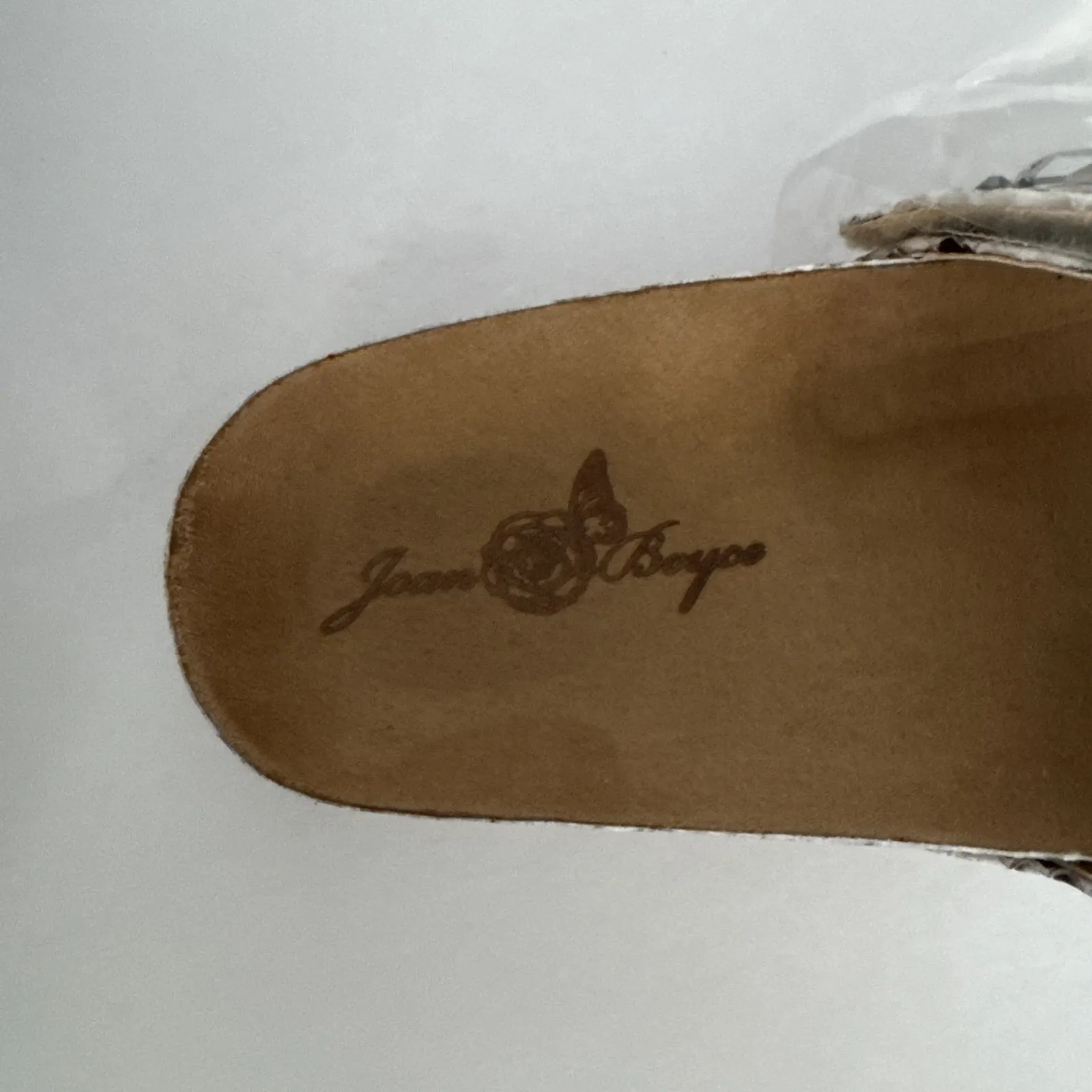 Joan Boyce Ruth Sandals Snake‎ Print Strappy Comfort Jeweled Slides Size 8 Wide Gray - Image 9