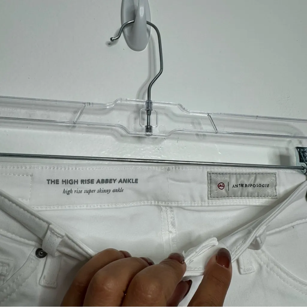 AG Adriano Goldschmied The High Rise‎ Abbey Super Skinny Ankle White Size 28 - Image 4