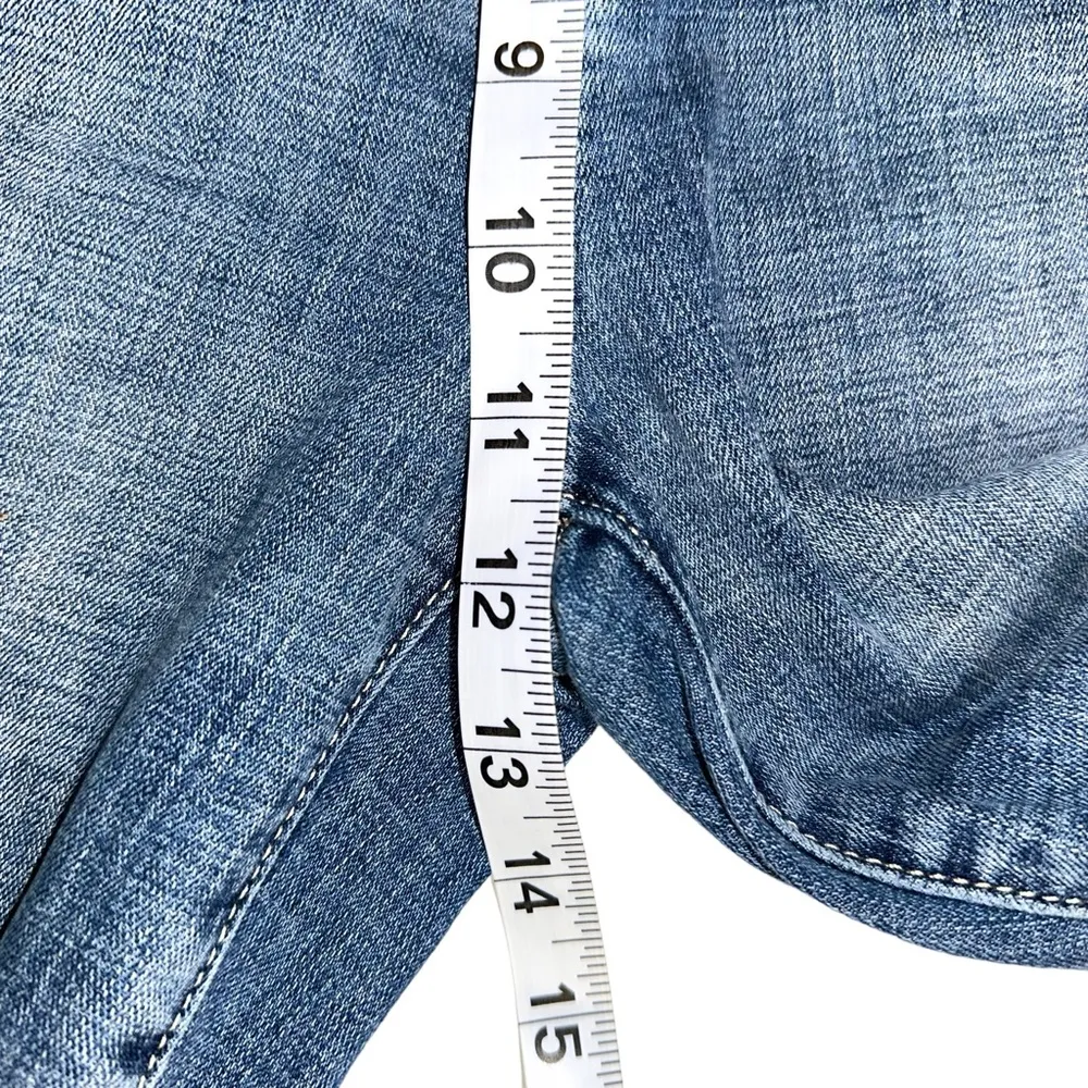 Good American Good Waist Destroyed High Rise Cropped Jeans in Blue634 4/27 - Image 8