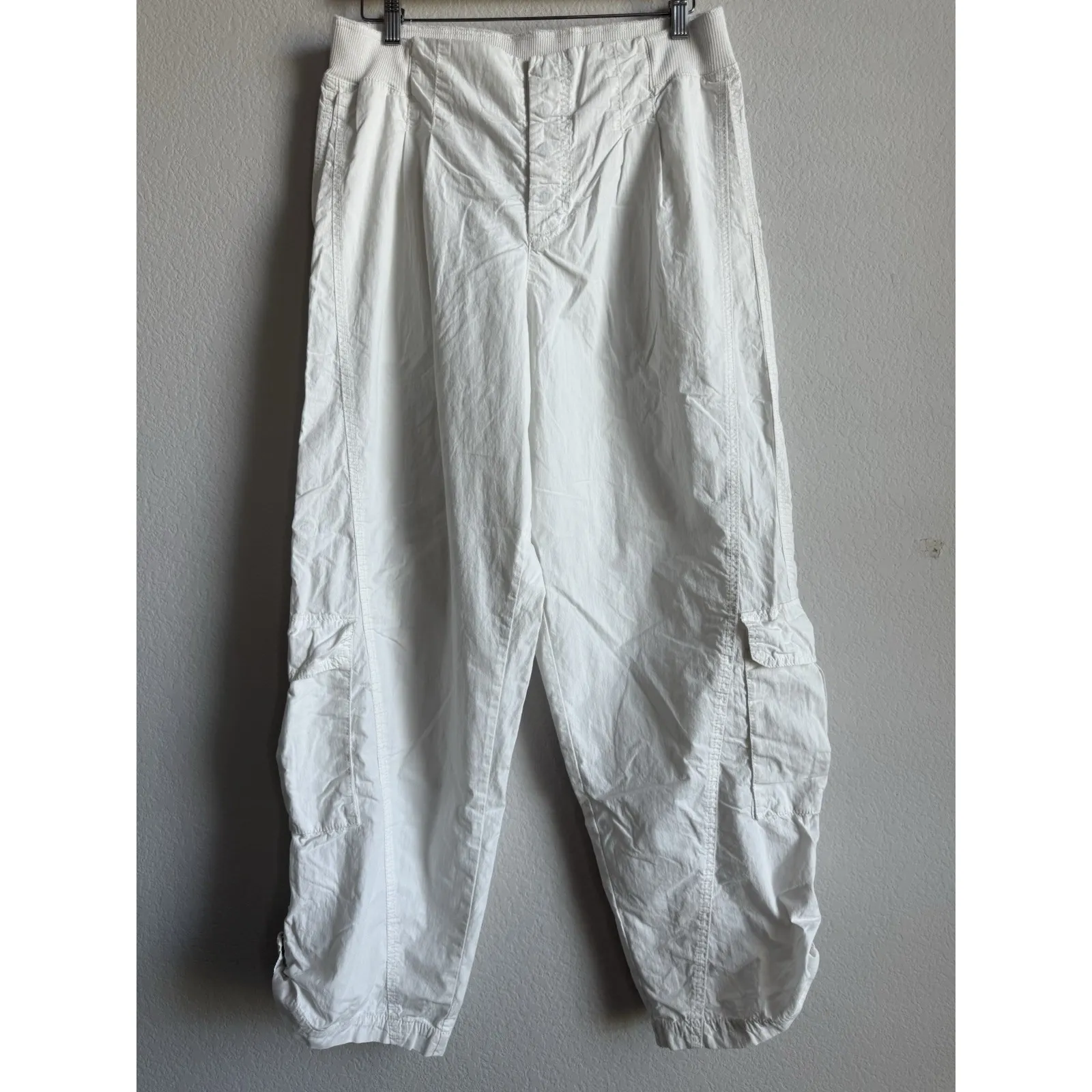 Free People Movement Mesmerize Me High Rise Cargo Pants White Sea Salt Women's L Size L - Image 7
