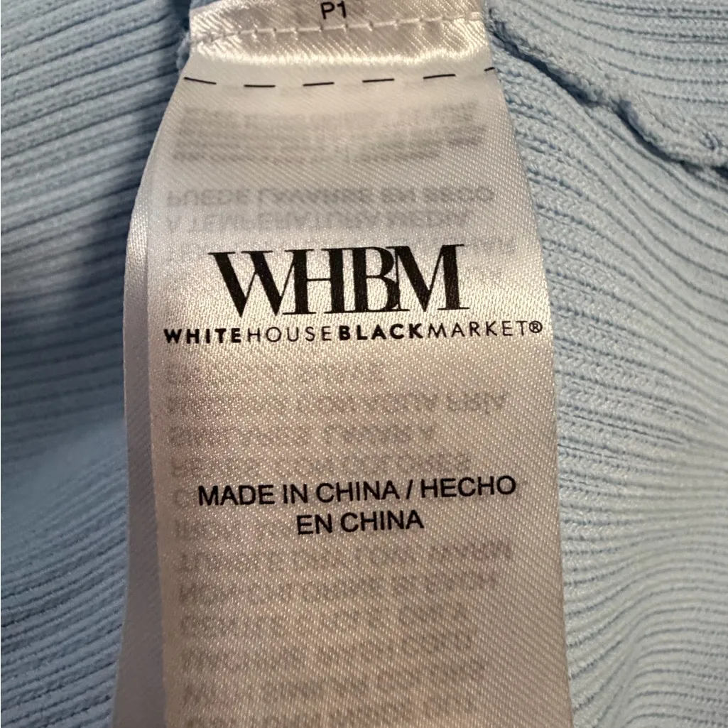 White House Black Market Light Blue Ribbed Tank - Image 6