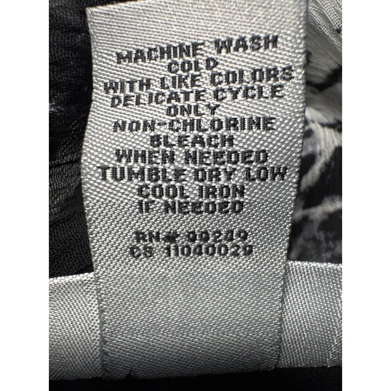 Catherines Black Floral Print Sheer Kimono Top Caftan Swim Cover Up 3X - Image 4