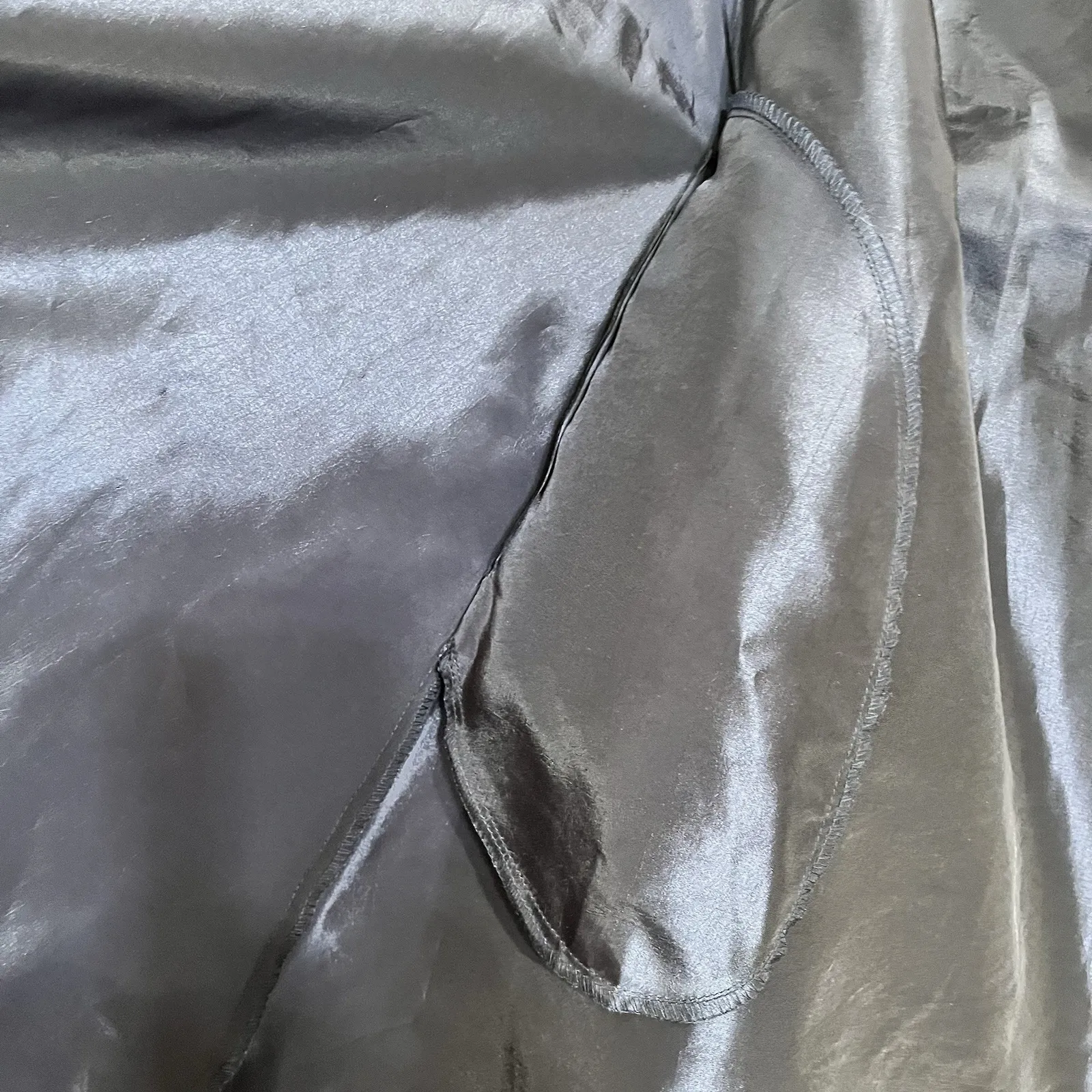 Vintage 80's ic Collection Puff Sleeve Wrap Dress Ruffle Hem Size Small Blue - Image 13