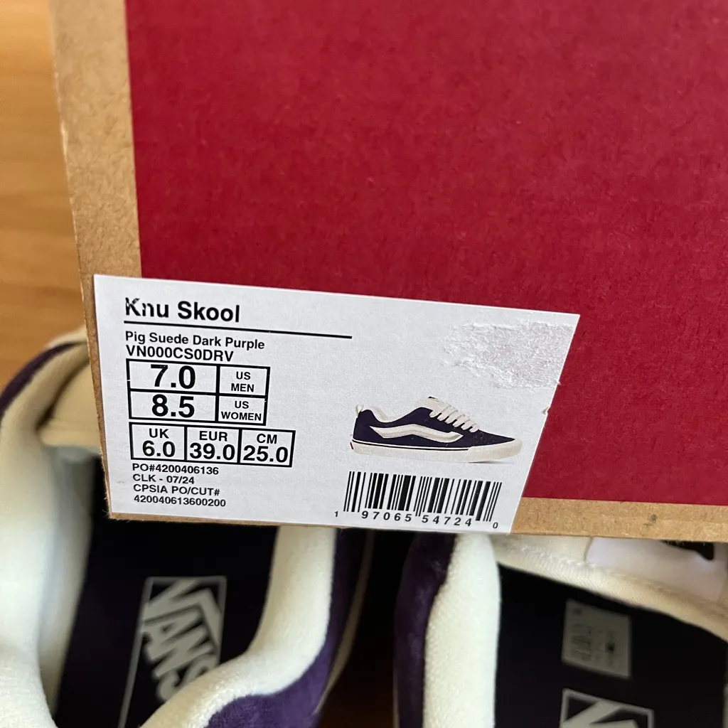Vans Knu Skool Pig Suede Dark Purple Women 8.5 US - Image 9