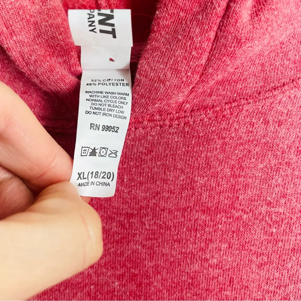 Nantucket Map Graphic Hoodie Sweatshirt Pink Fleece Lined size XL - Image 9