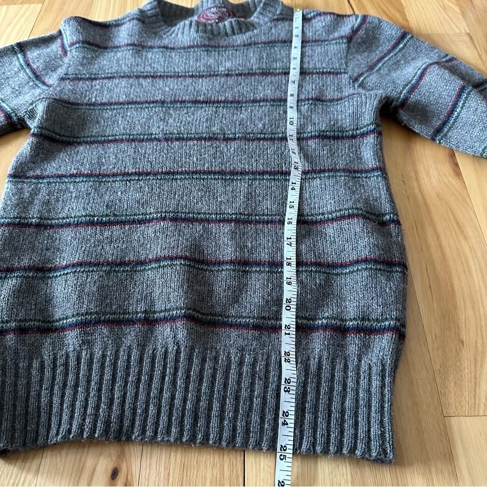Maine Gear Vintage Sweater Crewneck Pullover USA Size S Fisherman Striped Wool? Gray - Image 9
