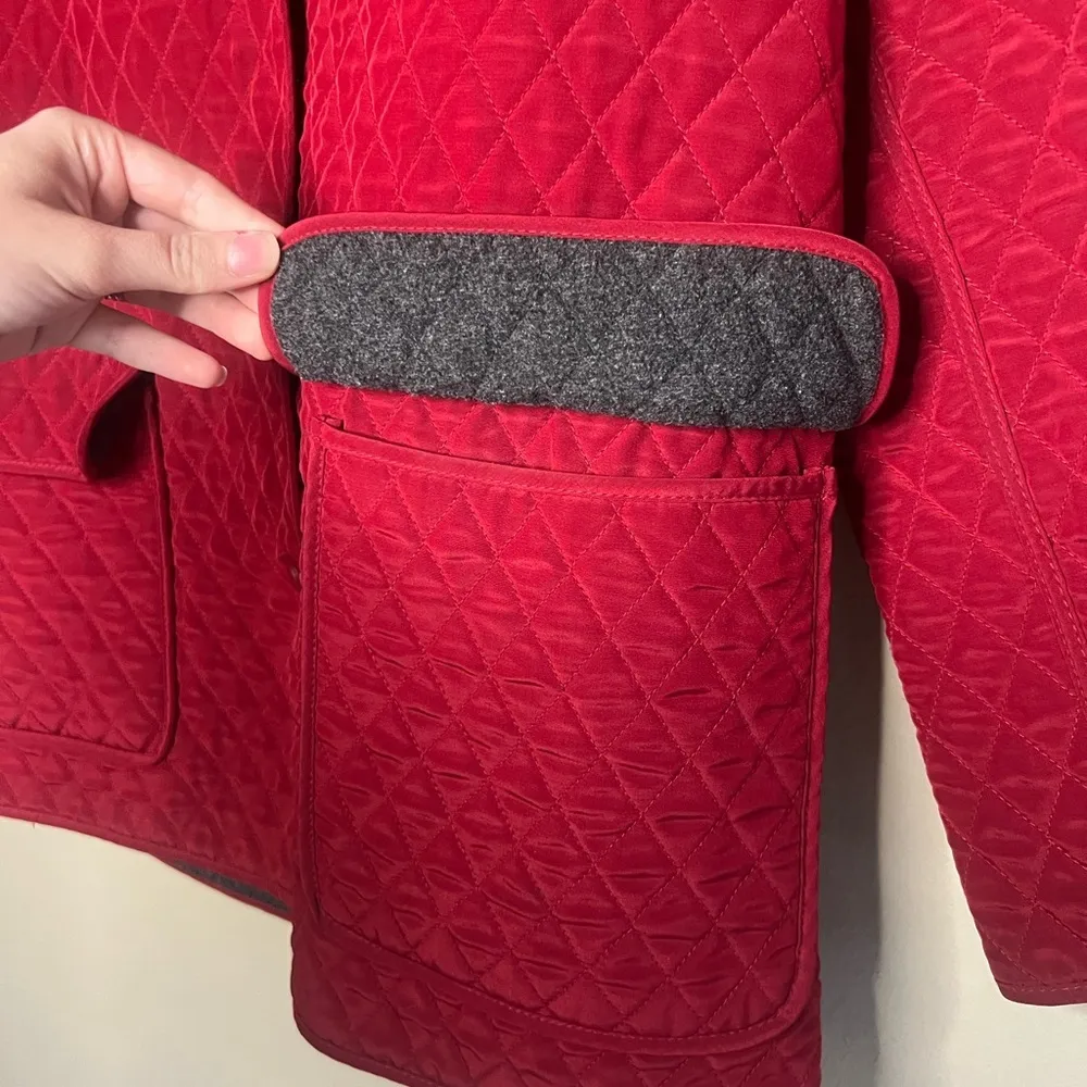Vintage English Countryside Heritage Style Red Quilted Barn chore Jacket - Image 5