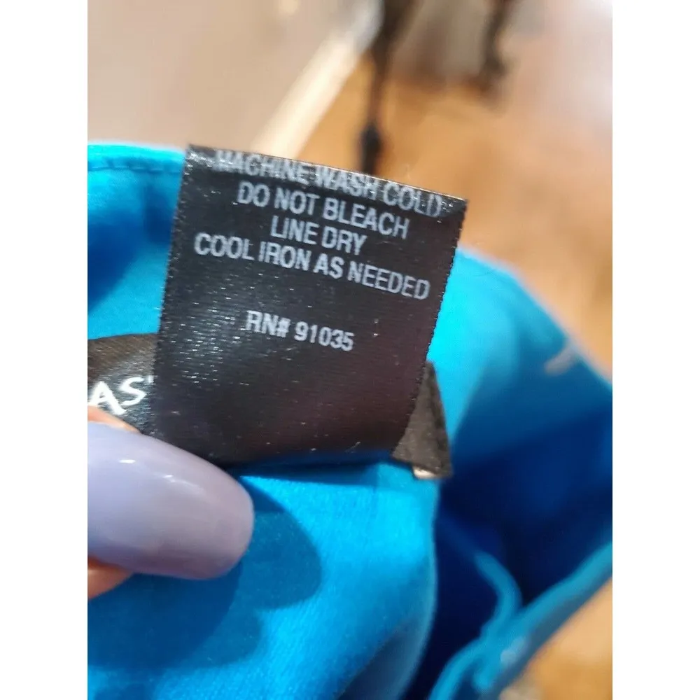 Ashley Stewart Women Solid Blue Cotton Mid Rise Buttons Front Casual Shorts 18W - Image 8