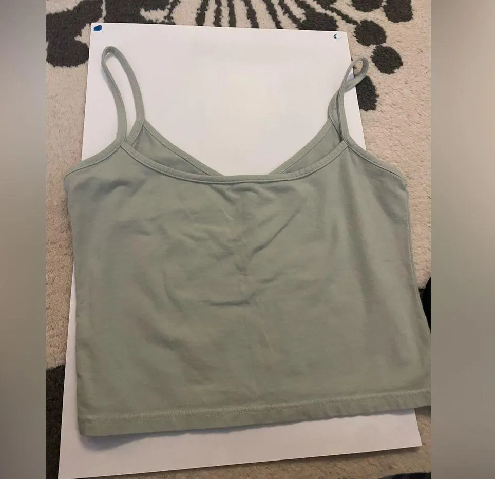 John Galt sage green button front tank - Image 3