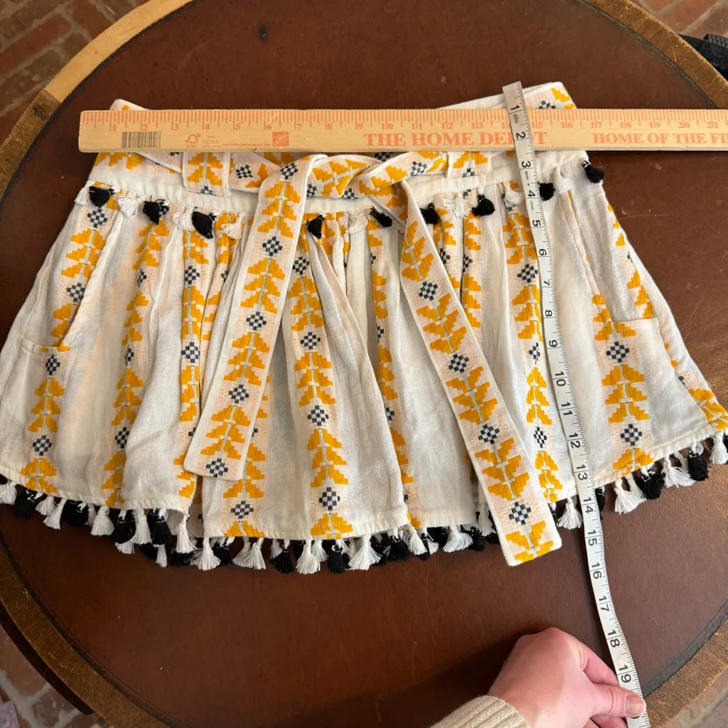 Dodo Bar Or Ariana Skirt in Mustard size medium belted embroidered bohemian White - Image 7