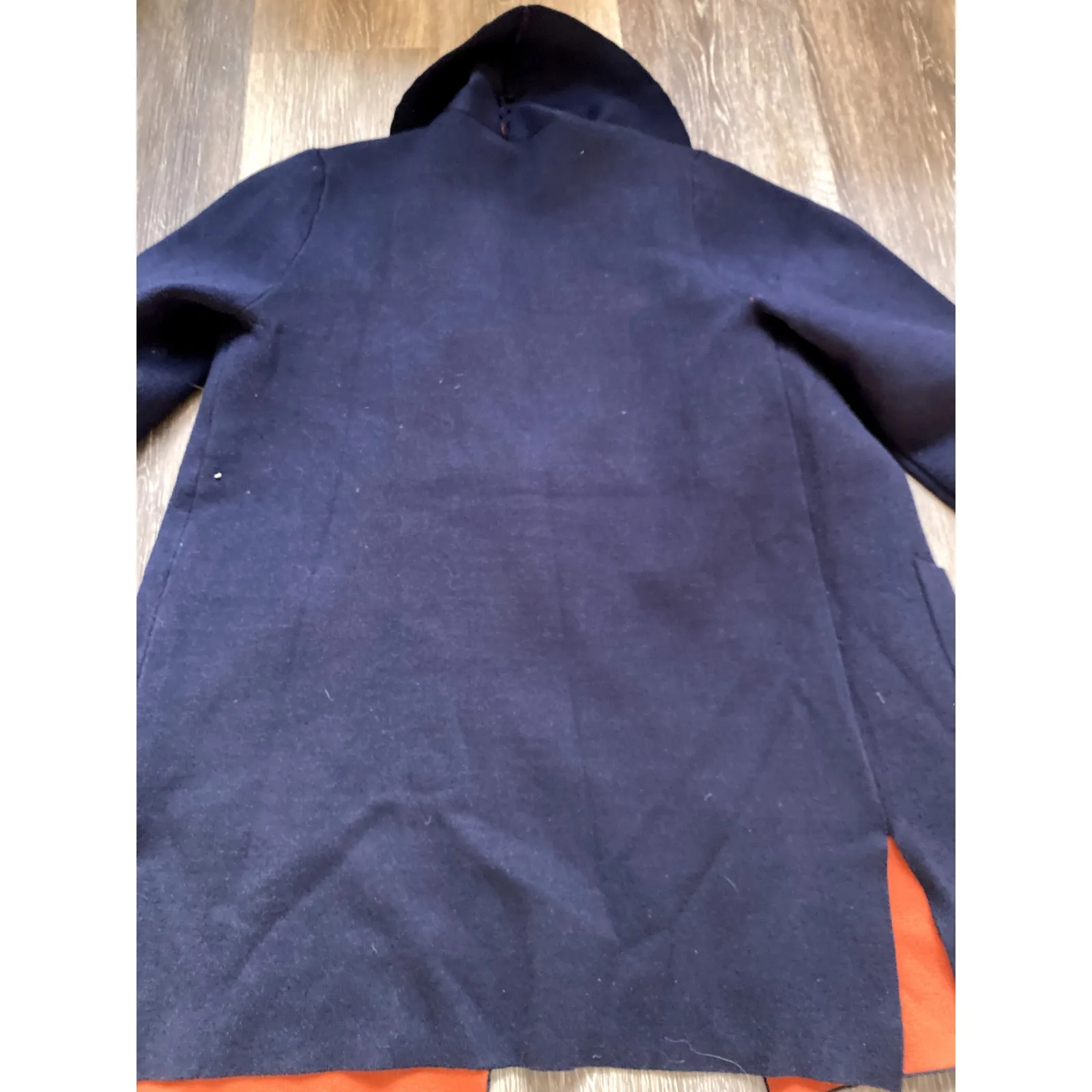 Chunky Knit Navy Cardigan Boho MCM‎ Cozy Heritage Scandi Small Oversized Capsule Blue - Image 7