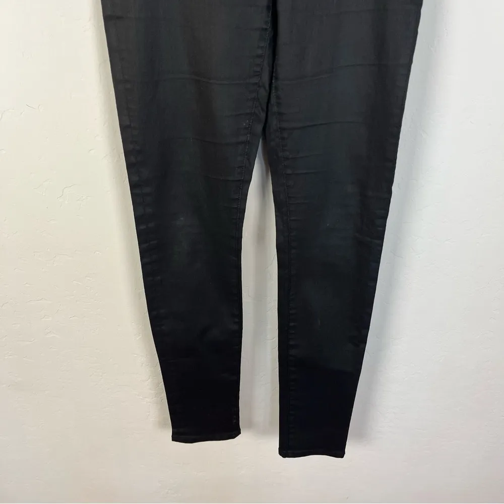 Helmut Lang Black Stretch Skinny Coated Pants - Image 3