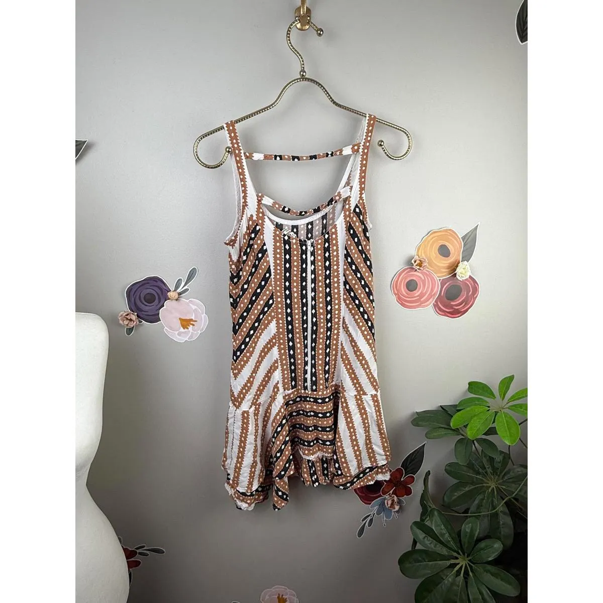 Vintage Free People St Tropez Trapeze Slip Dress - Size - Small - Image 2