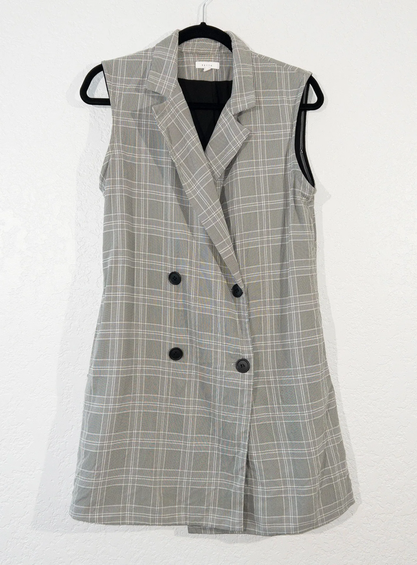 Vetta Black & White The Blazer Capsule Convertible Plaid Dress Size Medium - Image 3