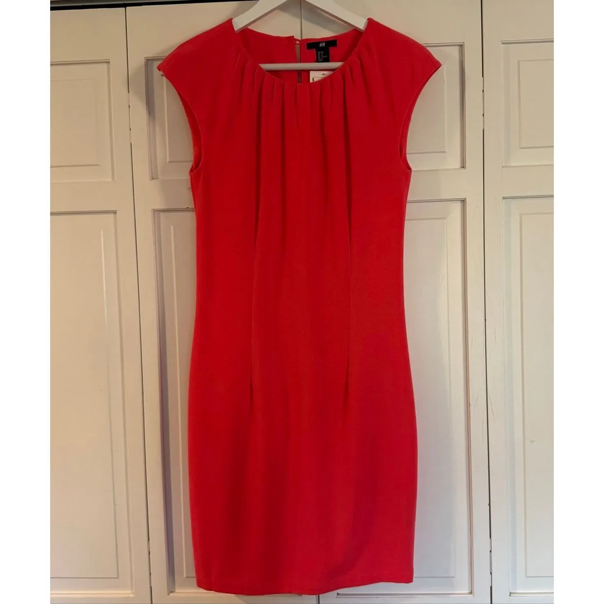 H&M NWT crepe bright orange sheath dress size 8 - Image 2