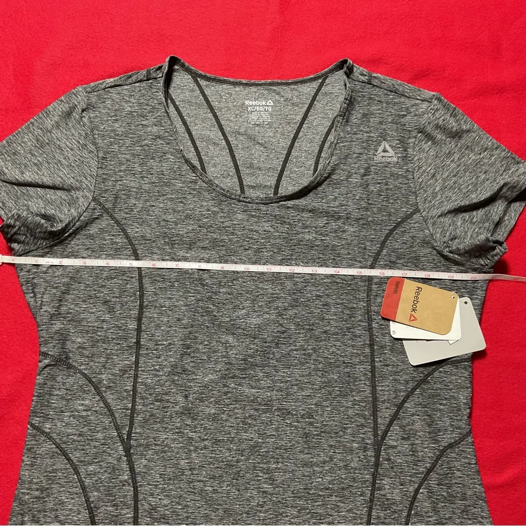 Reebok Black Heather Women’s XL Short Sleeve Moisture-Wicking Slim Fit Top - NWT - Image 4