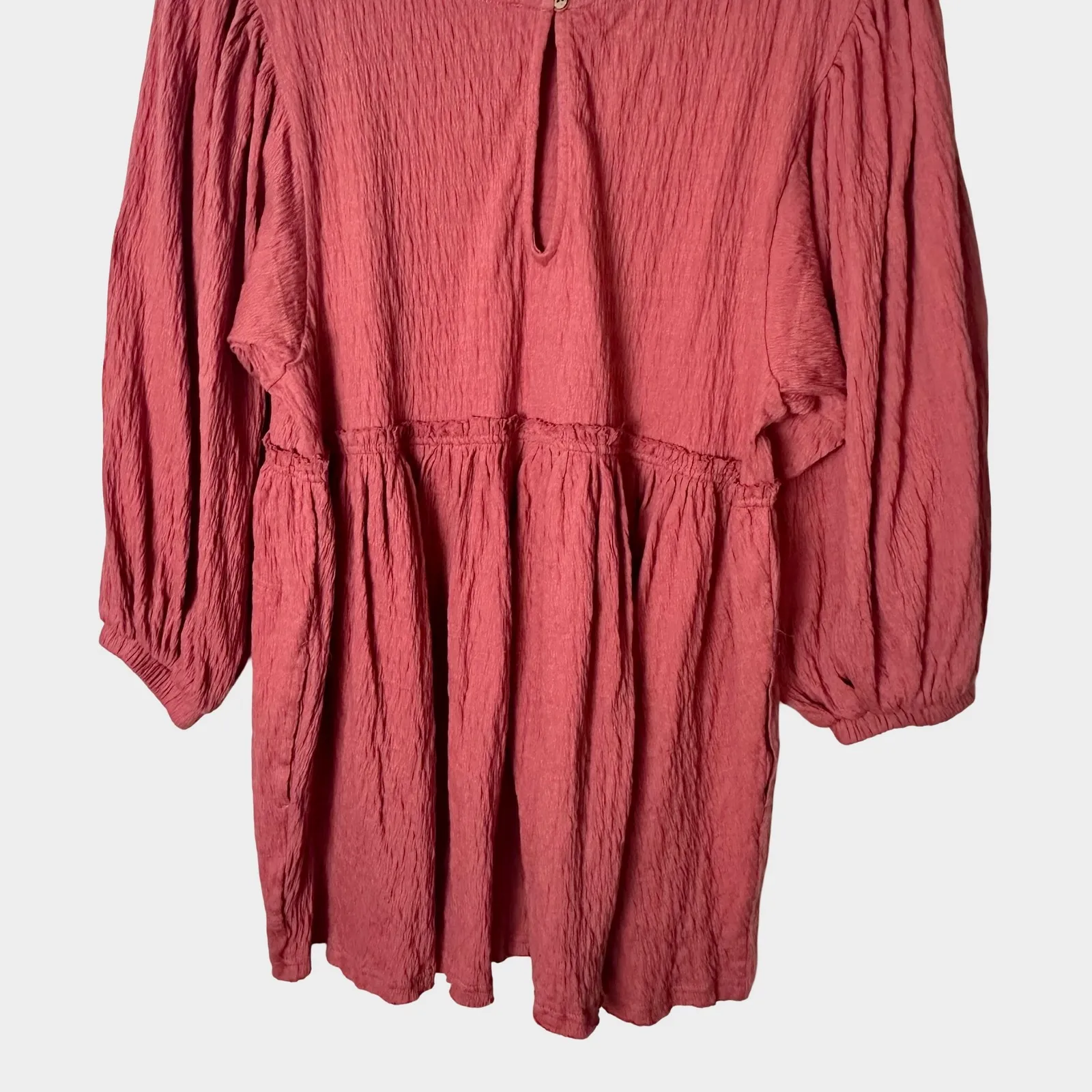 Free People Beach Beyond Obsessed Gauze Romper Ruby Dust Coral Size S - Image 8