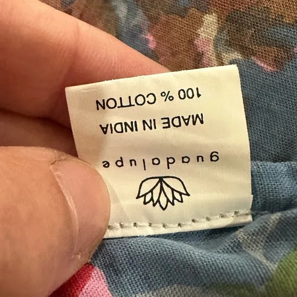 Guadalupe Design Momposina‎ Maxi Dress Small Blue Floral Parrot Off Shoulder - Image 10