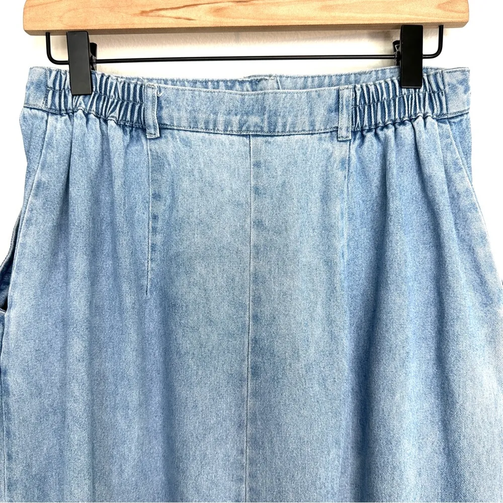 Vintage 100% Cotton Denim Jean Skirt Midi Sz 12 By Nancy Bolen For City Girl - Image 4