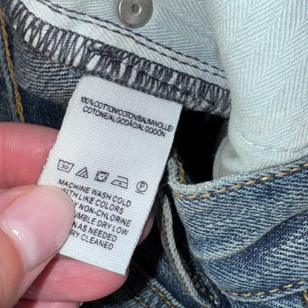 Free People Jeans Straight Leg Medium To Dark Wash 100% Cotton Size 26 - Image 4