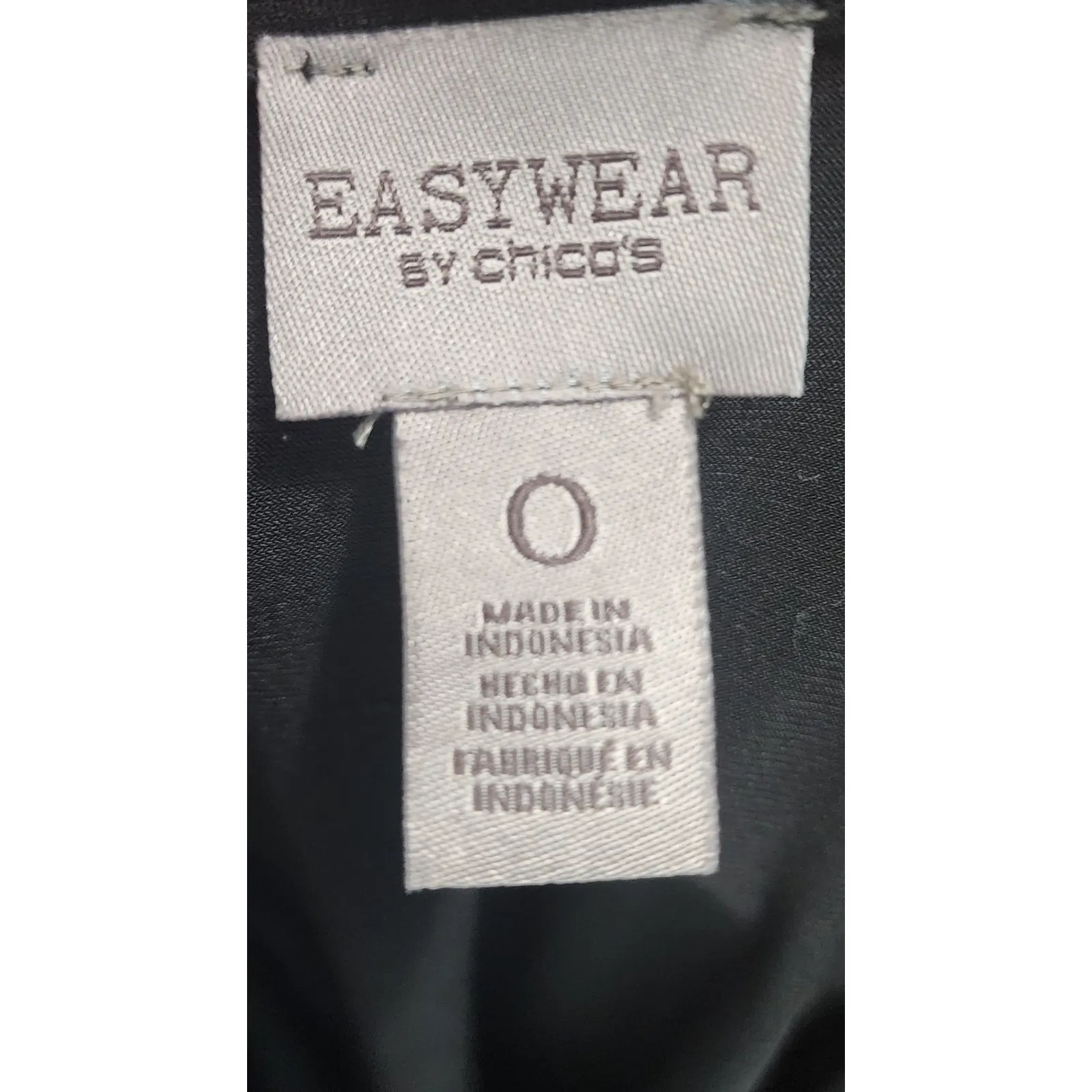 Chicos Easywear Black Sleeveless Tank Top Embellished Neckline‎ Elegant Size 0 - Image 3