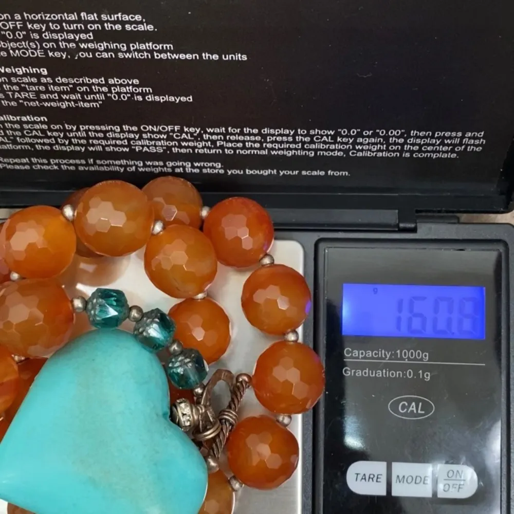 Handmade Agate Stone Crystal Faux Turquoise Heart Pendant Toggle Chunky Necklace - Image 13