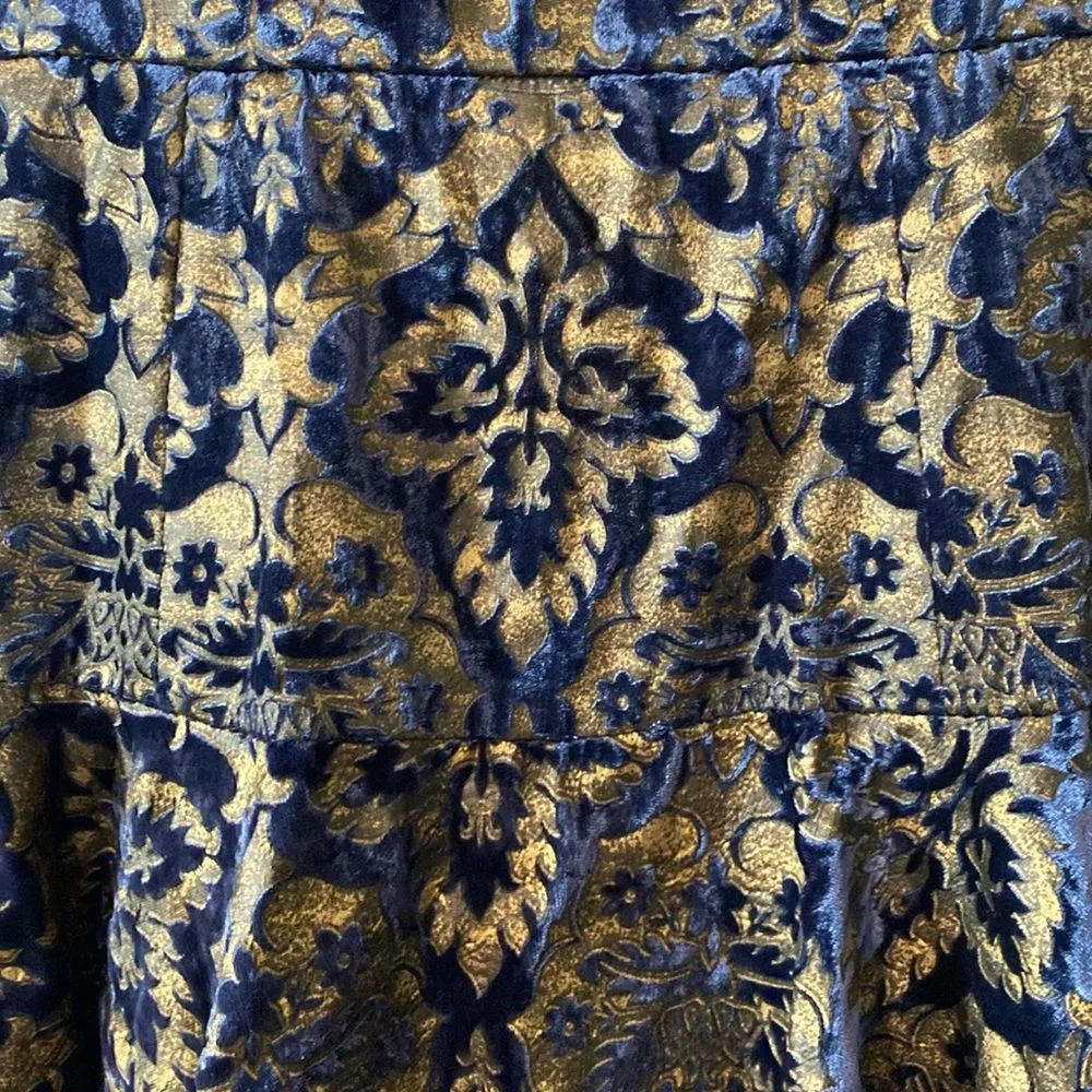 Vintage Y2K Betsey Johnson blue and gold brocade party dress. Size 6 - Image 4