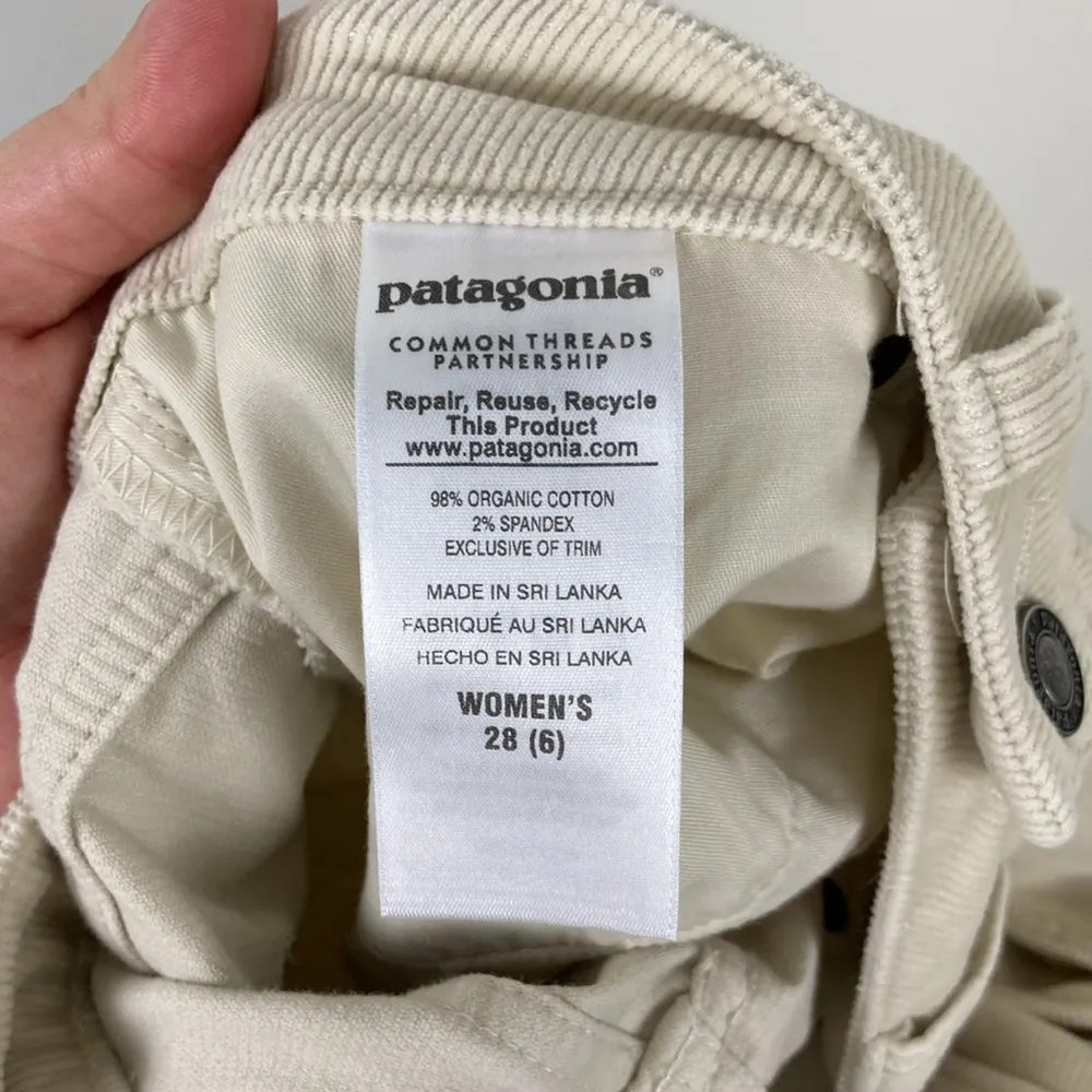 Patagonia Fitted Corduroy Pants Slim Fit Women’s Size 28 Bleached Stone Tan Mid - Image 6