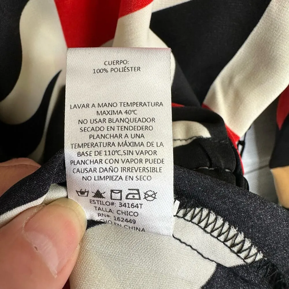 Milk and Honey Womens size Small Abstract Print Red Black Blouse 34164T NEW - Image 10