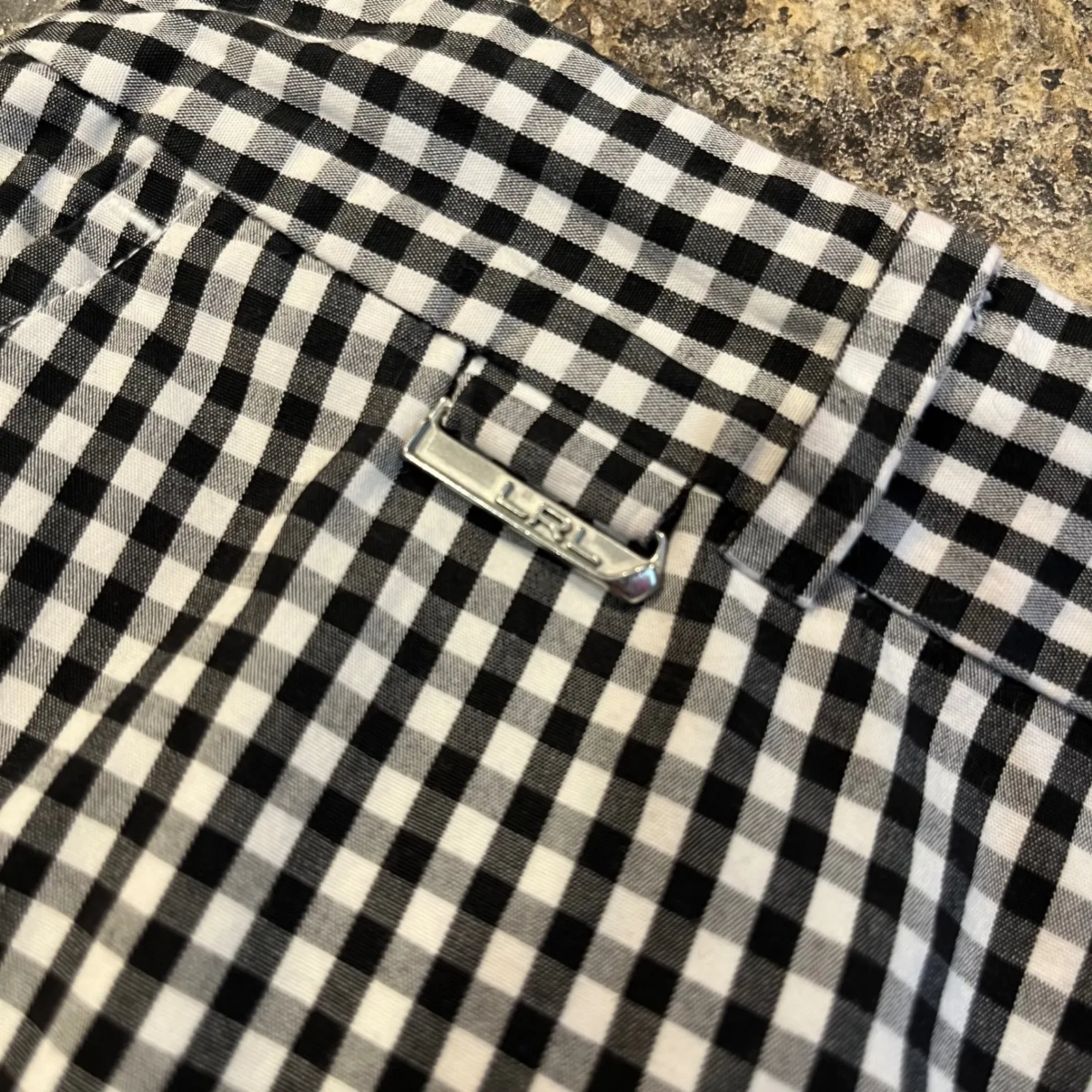 Lauren Ralph Lauren Gingham Bermuda Shorts Plus Size 16W Black White Casual Golf - Image 6