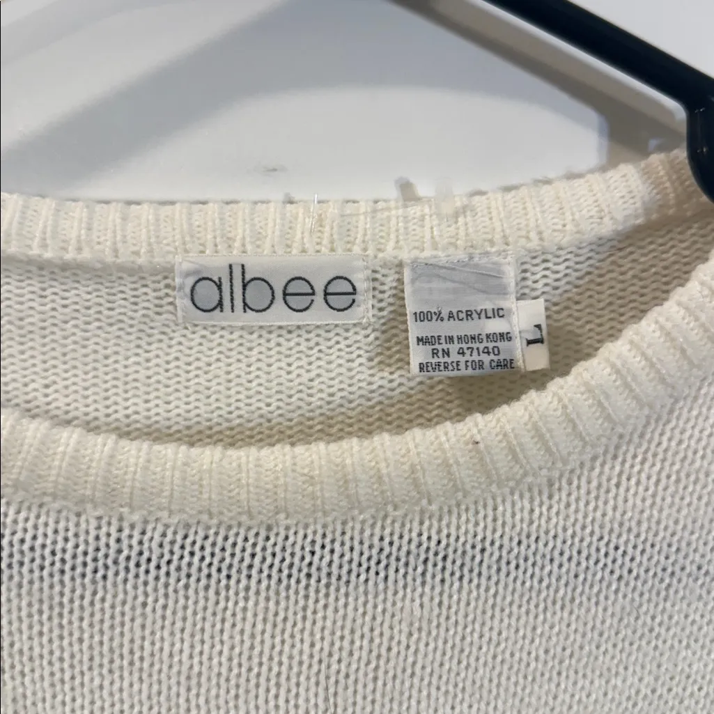 Albee VTG Sequin Beaded elephant sweater Large NWT Gold - Image 3