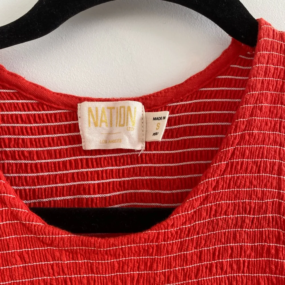 Nation Ltd Red Christine Smocked Tank Size Small - Image 7