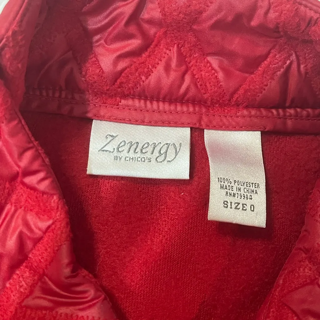 Zenergy by Chico’s red quilted vest Chicos size 0 aka size 4 small woman’s - Image 8