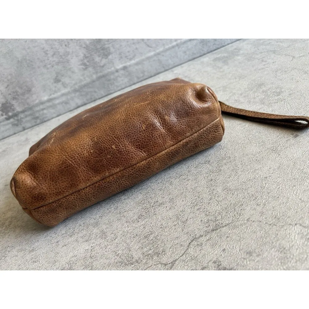 VTG Patricia Nash Valerie Brown Leather Magnet Fold Over Clutch Wristlet HandBag - Image 5