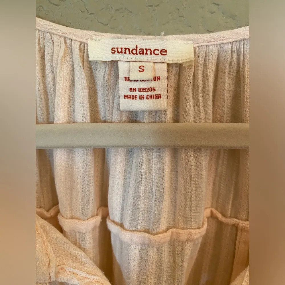 Sundance White Peasant-Like Vintage Top Size Small - Image 8