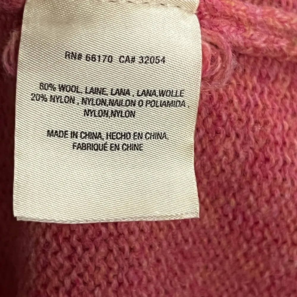 Anthropologie Moth Wool Fireside Cowl Turtleneck Sweater | Pink/Orange | XS - Image 8