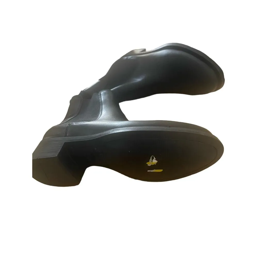 Black All leather Tapered Toe Womens Boots, S52 Size 6 - Image 7