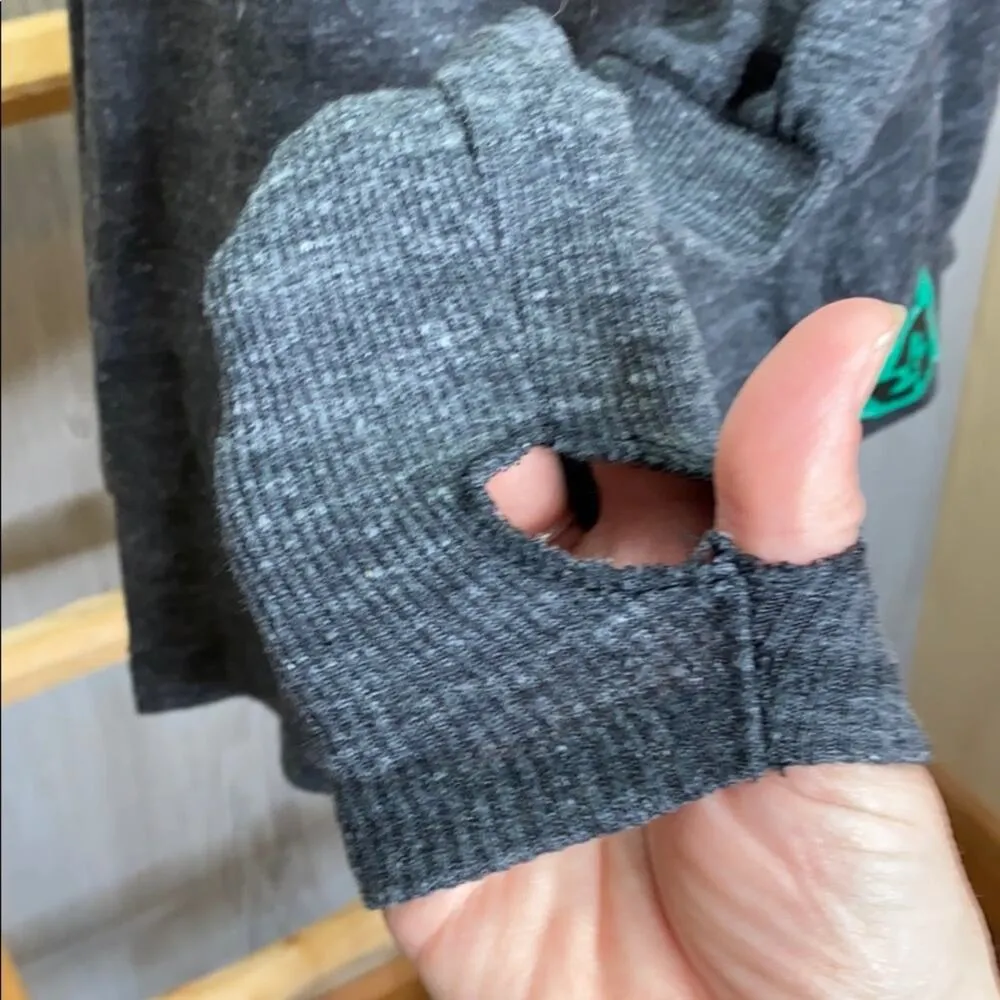 AM G Recycle Love Applique Open Cardigan Medium Gray - Image 5