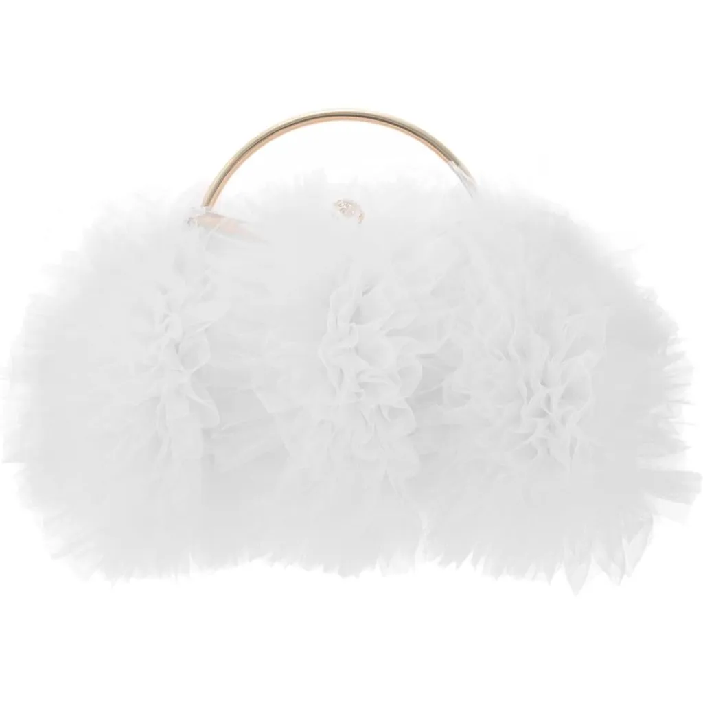 ⚡Women's Formal Flower Satin Metal Frame Evening White Crossbody Clutch Handbag - Image 3