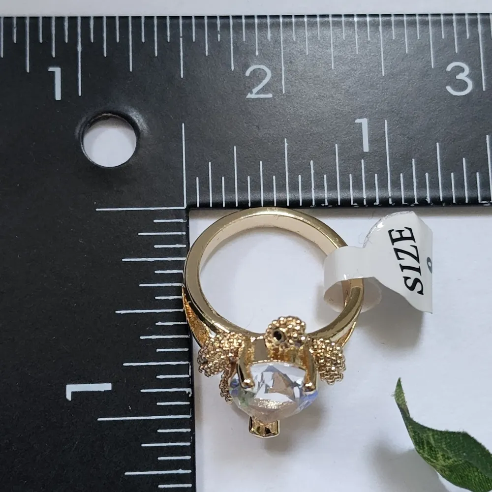 Gold Filled Ring Turtle with Crystal - Image 5