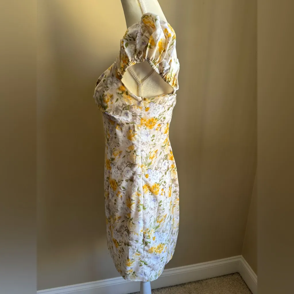Astr Yellow Multi Floral Mini Dress - Image 4