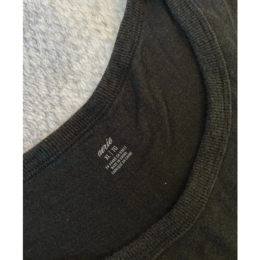 Aerie Maxi Black Racerback Tank Side Slit Summer Dress Size XL Vacation Beach - Image 9