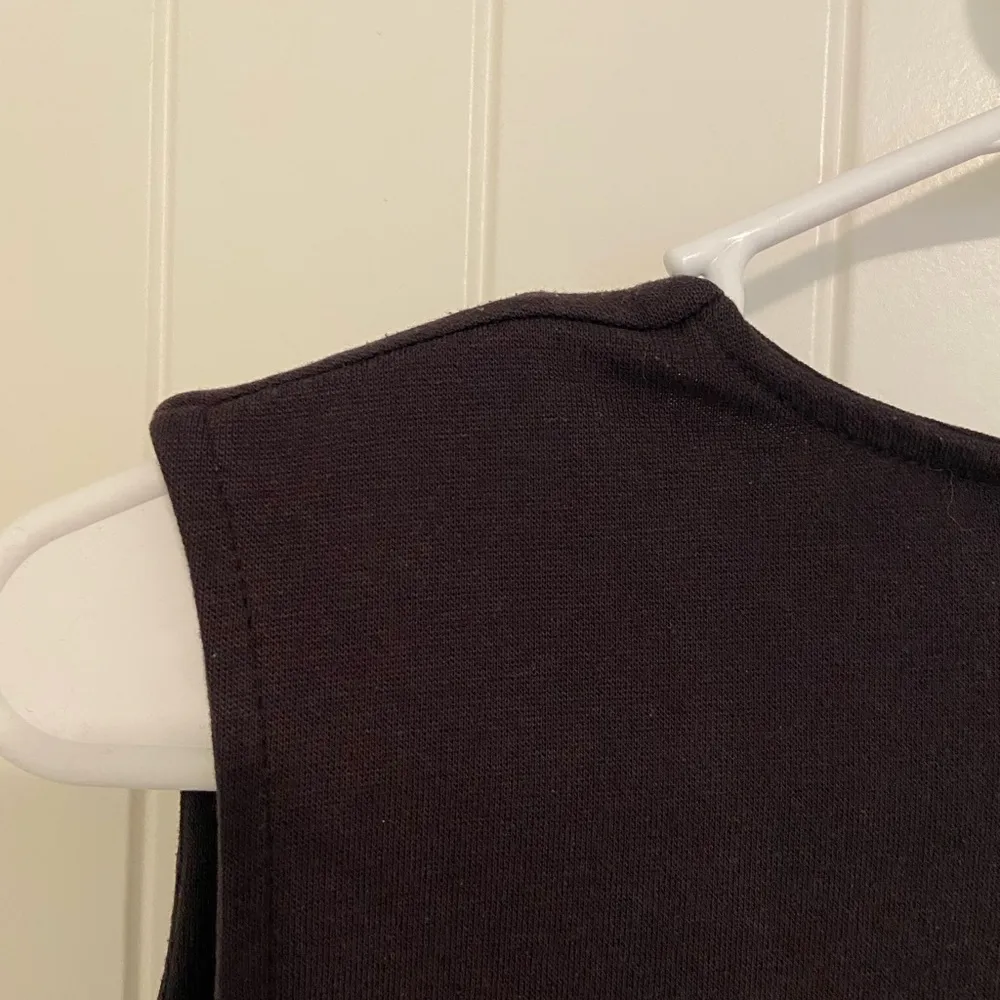 Vintage Fashion Bug women’s solid black stretch sleeveless cropped blouse top XL - Image 5