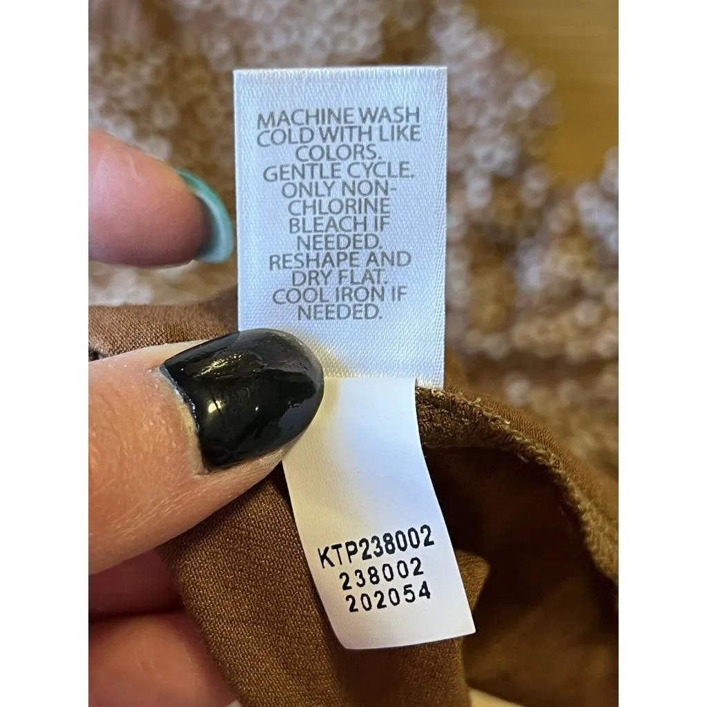 Womens J Jill‎ Wearever Collection Polka Dot Top 3/4 Sleeve Brown Size Medium P - Image 7